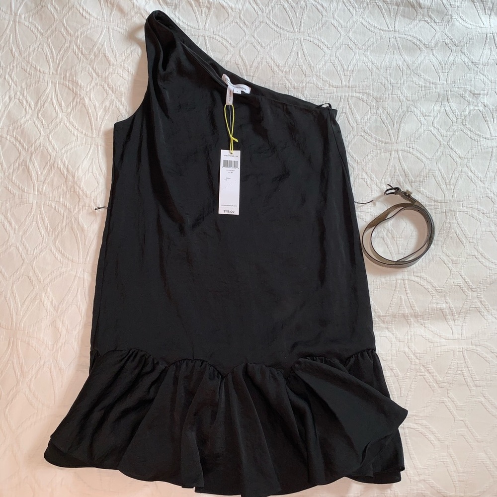 BCBGeneration Belted One Shoulder Dress. Size 6.